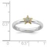 Picture of Sterling Silver Diamond Star Ring