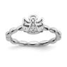 Picture of Diamond Angel With Halo Ring Silver Stackable