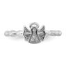 Picture of Diamond Angel With Halo Ring Silver Stackable