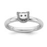 Picture of Diamond Cat Sterling Silver Stackable Ring