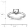 Picture of Diamond Cat Sterling Silver Stackable Ring
