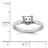 Picture of Diamond Cat Sterling Silver Stackable Ring