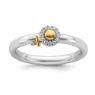 Picture of Diamond Gold-Plated Venus Symbol Ring Sterling Silver