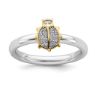 Picture of Diamond Gold-Plated Ladybug Ring Sterling Silver