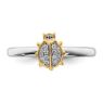 Picture of Diamond Gold-Plated Ladybug Ring Sterling Silver