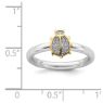 Picture of Diamond Gold-Plated Ladybug Ring Sterling Silver