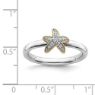 Picture of Diamond Gold-Plated Starfish Ring Sterling Silver