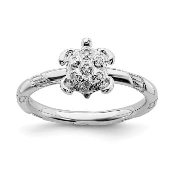 Picture of Diamond Turtle Ring Sterling Silver