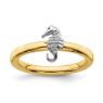 Picture of Diamond Seahorse Ring Sterling Silver Gold Plated