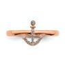 Picture of Diamond Anchor Ring Sterling Silver Rose Gold Plated