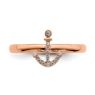 Picture of Diamond Anchor Ring Sterling Silver Rose Gold Plated