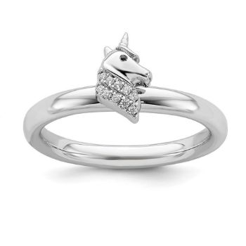 Picture of Diamond Unicorn Ring Sterling Silver