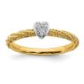 Picture of Diamond Heart Ring Sterling Silver Gold Plated