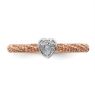 Picture of Diamond Heart Ring Sterling Silver Rose Gold Plated