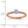 Picture of Diamond Heart Ring Sterling Silver Rose Gold Plated