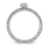 Picture of Diamond Textured Heart Ring Sterling Silver Stackable Expressions