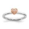 Picture of Diamond Rose Gold Plated Heart Ring Sterling Silver