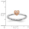 Picture of Diamond Rose Gold Plated Heart Ring Sterling Silver