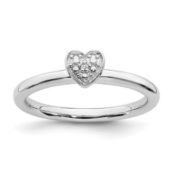 Picture of Diamond Heart Ring Sterling Silver Stackable Expressions