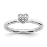 Picture of Diamond Heart Ring Sterling Silver Stackable Expressions