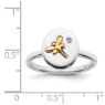 Picture of Diamond 14k Gold Dragonfly Sterling Silver Tow-Tone Ring