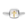 Picture of Diamond 14k Gold Cross Sterling Silver Tow-Tone Ring