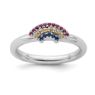 Picture of Silver Rainbow Ring Multi Color Gemstones