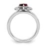 Picture of Silver Garnet And Diamond Hearts Ring