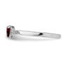 Picture of Silver Garnet And Diamond Hearts Ring