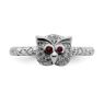 Picture of Silver Owl Garnet And Diamond Ring