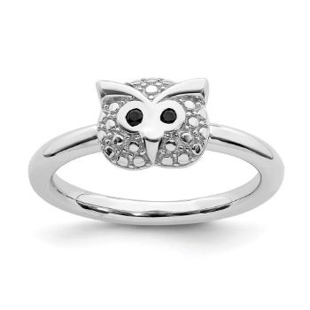 Picture of Silver Onyx  Owl Ring