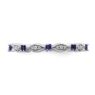 Picture of Sterling  Silver Stackable Created Sapphire Diamond Ring