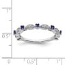 Picture of Sterling  Silver Stackable Created Sapphire Diamond Ring