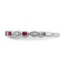 Picture of Sterling  Silver Stackable Created Ruby Diamond Ring