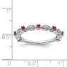 Picture of Sterling  Silver Stackable Created Ruby Diamond Ring