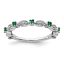 Picture of Sterling  Silver Stackable Created Emerald Diamond Ring