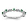 Picture of Sterling  Silver Stackable Created Emerald Diamond Ring