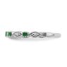 Picture of Sterling  Silver Stackable Created Emerald Diamond Ring