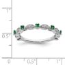 Picture of Sterling  Silver Stackable Created Emerald Diamond Ring