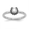 Picture of Black Diamonds Horseshoe Ring Sterling Silver