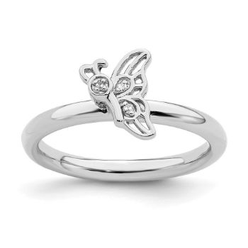 Picture of Diamonds Butterfly Ring Sterling Silver