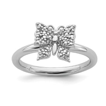 Picture of Diamonds Butterfly Ring Sterling Silver