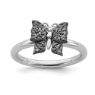 Picture of Diamonds Butterfly Ring Sterling Silver Black Plated