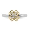 Picture of Diamonds Flower Ring Sterling Silver Gold Plated