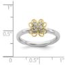 Picture of Diamonds Flower Ring Sterling Silver Gold Plated