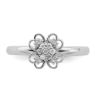 Picture of Diamonds Flower Ring Sterling Silver Rhodium Plated