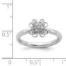 Picture of Diamonds Flower Ring Sterling Silver Rhodium Plated