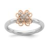 Picture of Diamonds Flower Ring Sterling Silver Rose Gold-Plated