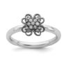 Picture of Diamonds Flower Ring Sterling Silver Black-Plated