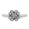 Picture of Diamonds Flower Ring Sterling Silver Black-Plated